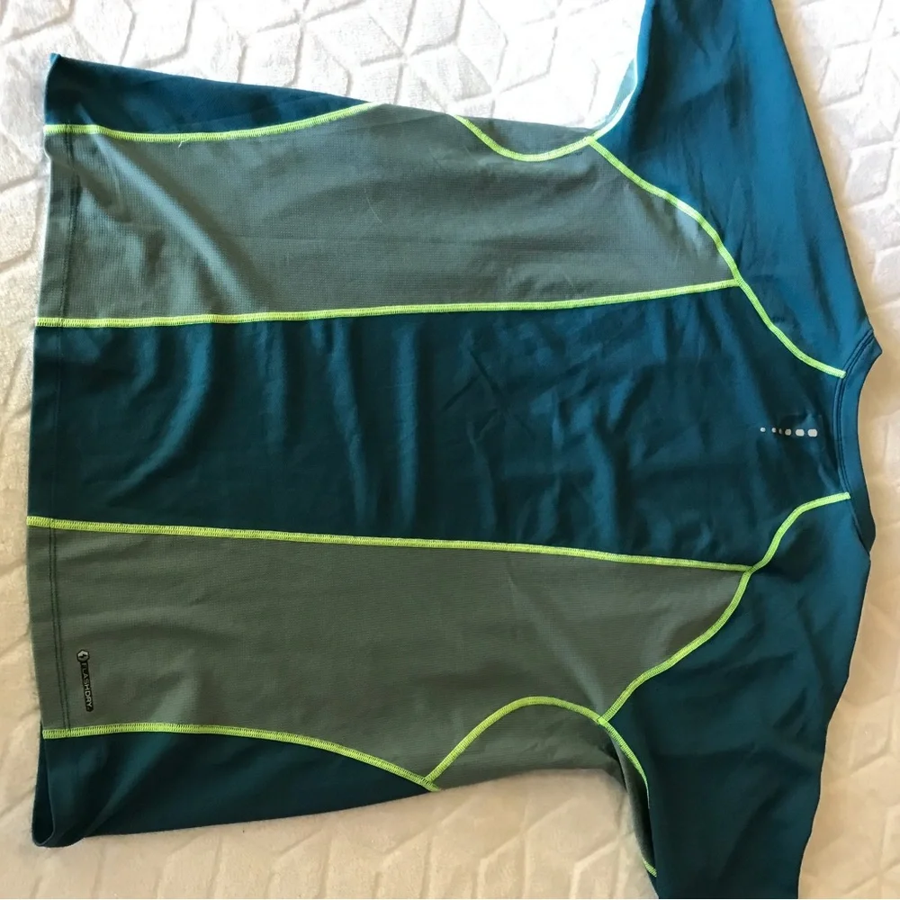 The North Face Men's Teal Swim Top with Lime Accents